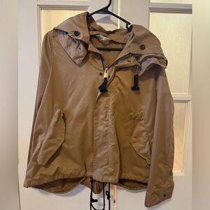Zara Brown Hooded Raincoat